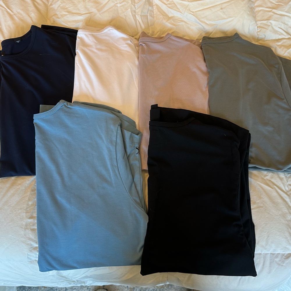 SINGLE Men’s CUTS Crewneck Top in Navy, White, Mauve, Slate Green, Blue & Black